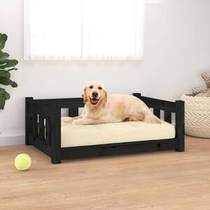 VidaXL Krevet za pse crna 75,5 x 55,5 x 28 cm od masivne borovine