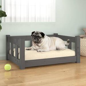 VidaXL Krevet za pse sivi 65,5 x 50,5 x 28 cm od masivne borovine