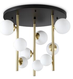 IDEAL LUX Stropna svjetiljka Ideal Lux Perlage, crna i bijela, Ø 50 cm, 9-svjetiljkasta, Bijela, Dnevni boravak/blagovaonica, Metal