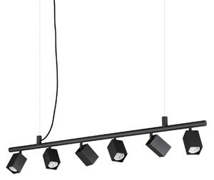 IDEAL LUX Ideal Lux Dynamite četvrtasto viseće svjetlo, crno, 6-svjetiljkama, Crno, Dnevni boravak/blagovaonica, Metal