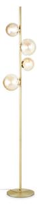 IDEAL LUX Ideal Lux Perlage podna lampa, mesing/jantar, visina 164 cm, 4 svjetla, Zlato / mjed, Dnevni boravak/blagovaonica, Metal
