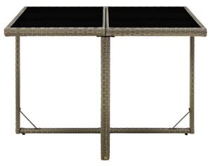 VidaXL Vrtni stol sivi 109 x 107 x 74 cm od poliratana i stakla