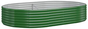 VidaXL Povišena vrtna gredica od čelika 214x140x36 cm zelena