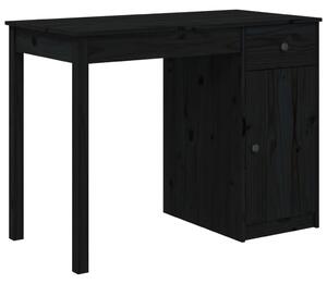 VidaXL Radni stol crni 100x50x75 cm od masivne borovine