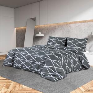 VidaXL Set posteljine za poplun sivi 135 x 200 cm pamučni