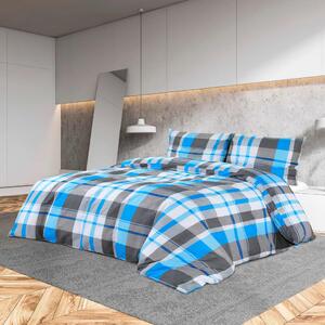 VidaXL Set posteljine za poplun plavo-sivi 200 x 200 cm pamučni