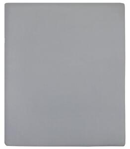 VidaXL Plahta s gumicom od žerseja siva 140x200 cm pamučna
