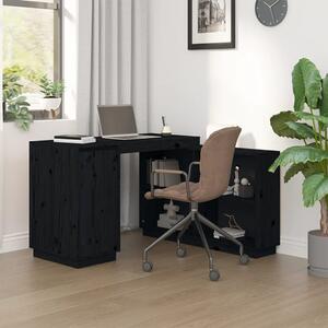 VidaXL Radni stol crni 110 x 50 x 75 cm od masivne borovine