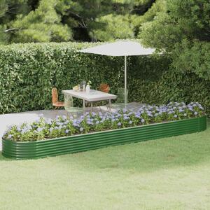VidaXL Povišena vrtna gredica od čelika 507x100x36 cm zelena