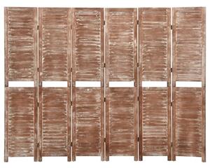 VidaXL Sobna pregrada sa 6 panela smeđa 210 x 165 cm drvo paulovnije