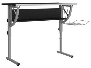 VidaXL Radni stol crno-sivi 110x53x(58-87) konstruirano drvo i čelik