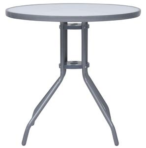 VidaXL Vrtni stol svjetlosivi 80 cm od čelika i stakla