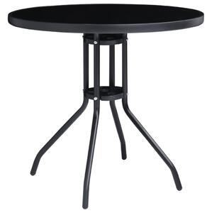 VidaXL Vrtni stol crni 80 cm od čelika i stakla