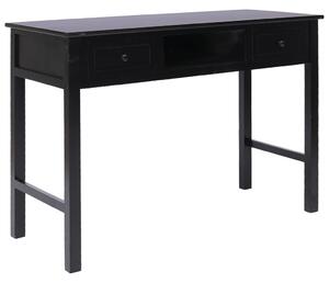 VidaXL Radni stol crni 108 x 45 x 76 cm od masivnog drva paulovnije