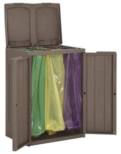 VidaXL Kanta za smeće s 2 vratima smeđa 65 x 45 x 88 cm PP