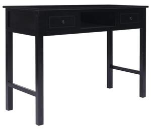 VidaXL Radni stol crni 108 x 45 x 76 cm od masivnog drva paulovnije