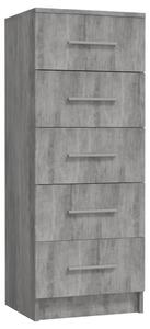 VidaXL Visoki ladičar siva boja betona 41 x 35 x 106 cm od iverice