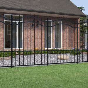 VidaXL Vrtna ograda sa šiljcima crna 190 cm od čelika obloženog prahom