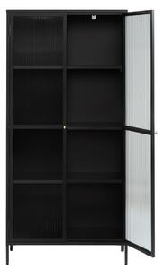 Crna metalna vitrina 90x190 cm Bronco - Unique Furniture