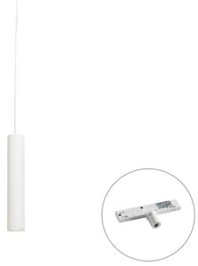 Dizajnerska viseća svjetiljka bijela uklj. adapter za šinu 1-fazni - Slimline Tuba Small