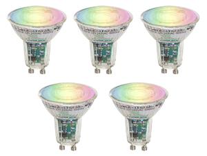 Set od 5 pametnih GU10 50 LED žarulja prozirne RGBW 4,5W 350 lm 2700-6000K