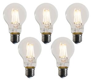Set od 5 E27 prigušivih LED žarulja A60 prozirne 4W 470 lm 2700K