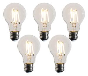 Set od 5 E27 prigušivih LED žarulja A60 prozirne 4,5W 500 lm 2700K