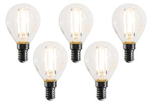 Set od 5 E14 prigušivih LED žarulja s filamentom G45 prozirne 4W 470 lm 2700K