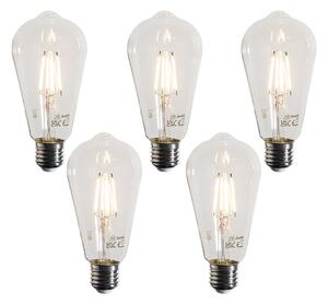 Set od 5 E27 LED žarulja sa žarnom niti ST64 prozirne 4W 470 lm 2700K