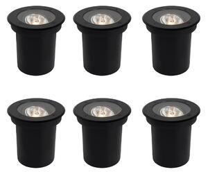 Set od 6 modernih vanjskih ugradbenih svjetala crnih AR70 podesivih IP65 - Delux