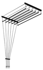 JAKS Mennyezni sušilica za rublje s 6 štapova crna Duljina: 80 cm