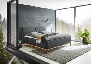 Tamno sivi tapecirani bračni krevet 180x200 cm Bergamo - Meise Möbel