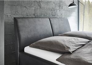 Tamno sivi tapecirani bračni krevet 180x200 cm Bergamo - Meise Möbel