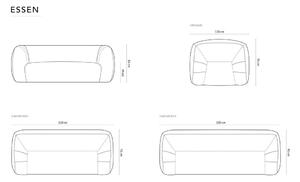 Krem sofa od bouclé tkanine 230 cm Essen – Cosmopolitan Design