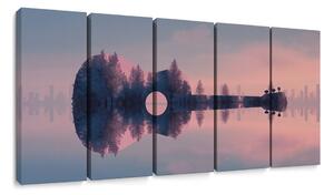 5-dijelna slika gitara u krajoliku