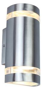 Lutec Focus Vanjska zidna svjetiljka - Grlo GU10, max 2 x 35 W, nehrđajući čelik - 6996888649772