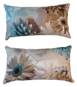 Navlaka za ukrasni jastuk s patentom 35x60 cvijetni motiv