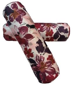 Navlaka za ukrasni jastuk - valjak s patentom fi 14x50 cm cvijetni uzorak