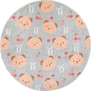 Sivi/smeđi periv dječji tepih ø100 cm Cute Teddies – Vitaus