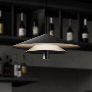 Karman LED viseća svjetiljka ASSO, crna, metalna, Ø 42 cm, Crno, Dnevni boravak/blagovaonica, Aluminij