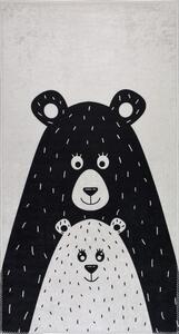 Crno-bijeli periv dječji tepih 80x120 cm Bear Family – Vitaus