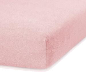 Svijetlo ružičasta plahta s gumom od frotira 200x200 cm Ruby – AmeliaHome