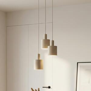 Lindby viseća lampa Ovelia, bež, 3 žarulje, metal, E27, prigušiva, Bež, Kuhinja, Metal