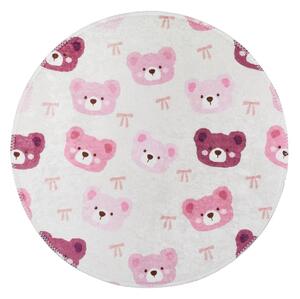 Ružičasti/boje slonovače periv dječji tepih ø100 cm Cute Teddies Pink – Vitaus