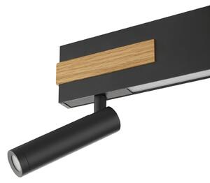 Brilliant LED stropni reflektor Streamline, duljina 60 cm, crni, 2 žarulje., prigušiva, Crno, Dnevni boravak/blagovaonica, Metal