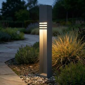 Lucande Oxido LED svjetlo za stazu, antracit, visina 80 cm, IP44, Crno, Nehrđajući čelik