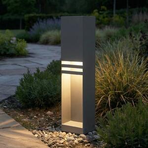 Lucande Oxido LED svjetlo za stazu, antracit, visina 50 cm, IP44, Crno, Nehrđajući čelik