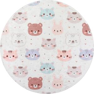 Periv dječji tepih boje slonovače ø100 cm Cute Animals – Vitaus