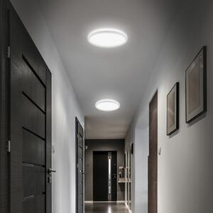 Briloner LED stropna svjetiljka za kupaonicu Slim Drip, bijela, Ø 29 cm, IP44, Bijela, kupaonica, Plastika