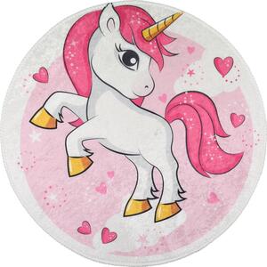Ružičasti periv dječji tepih ø100 cm Pink Unicorn – Vitaus